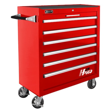 Homak 36in H2Pro Series 6 Drawer Roller Cabinet - Red RD04036061